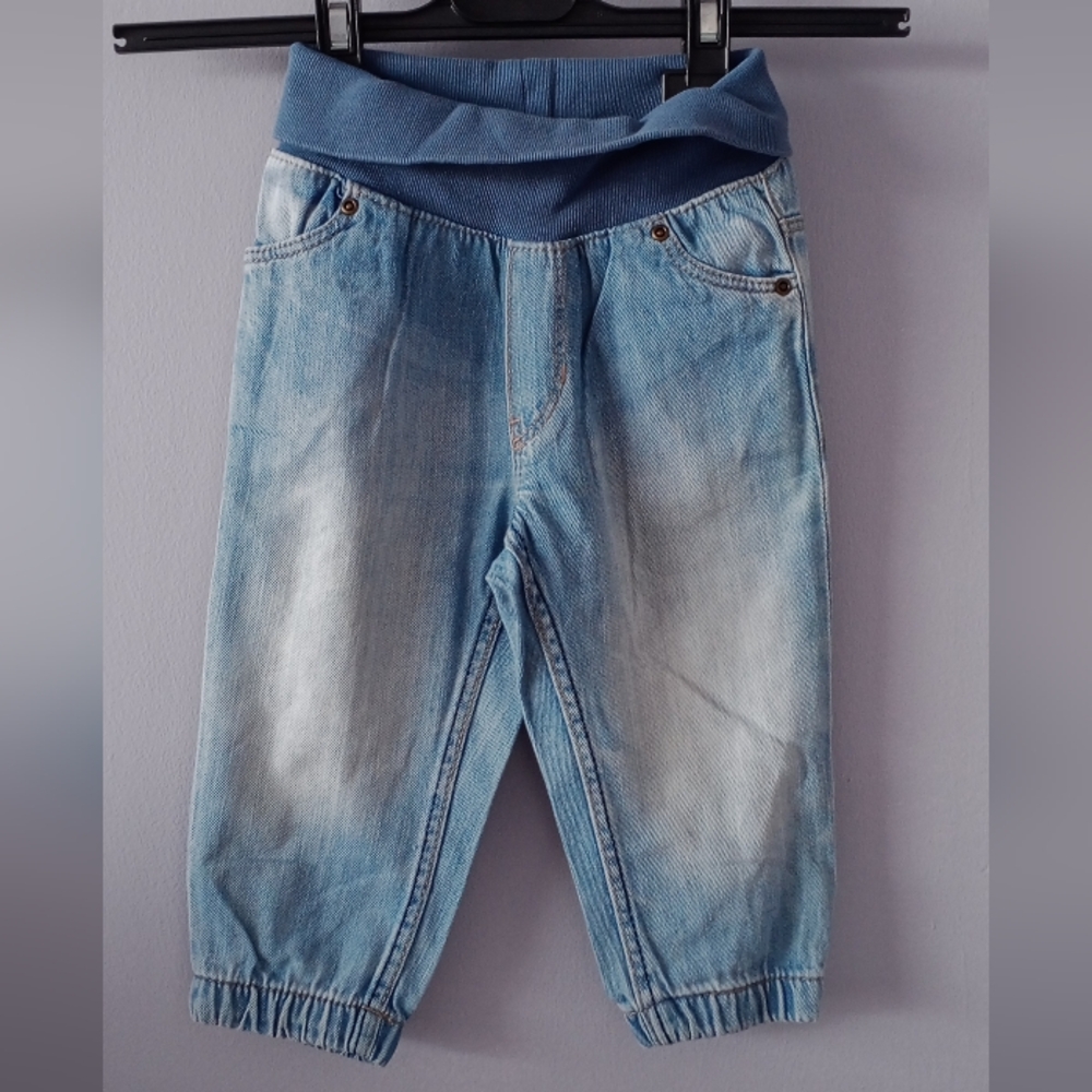 Blue Cropped Ombre Denim Jeans